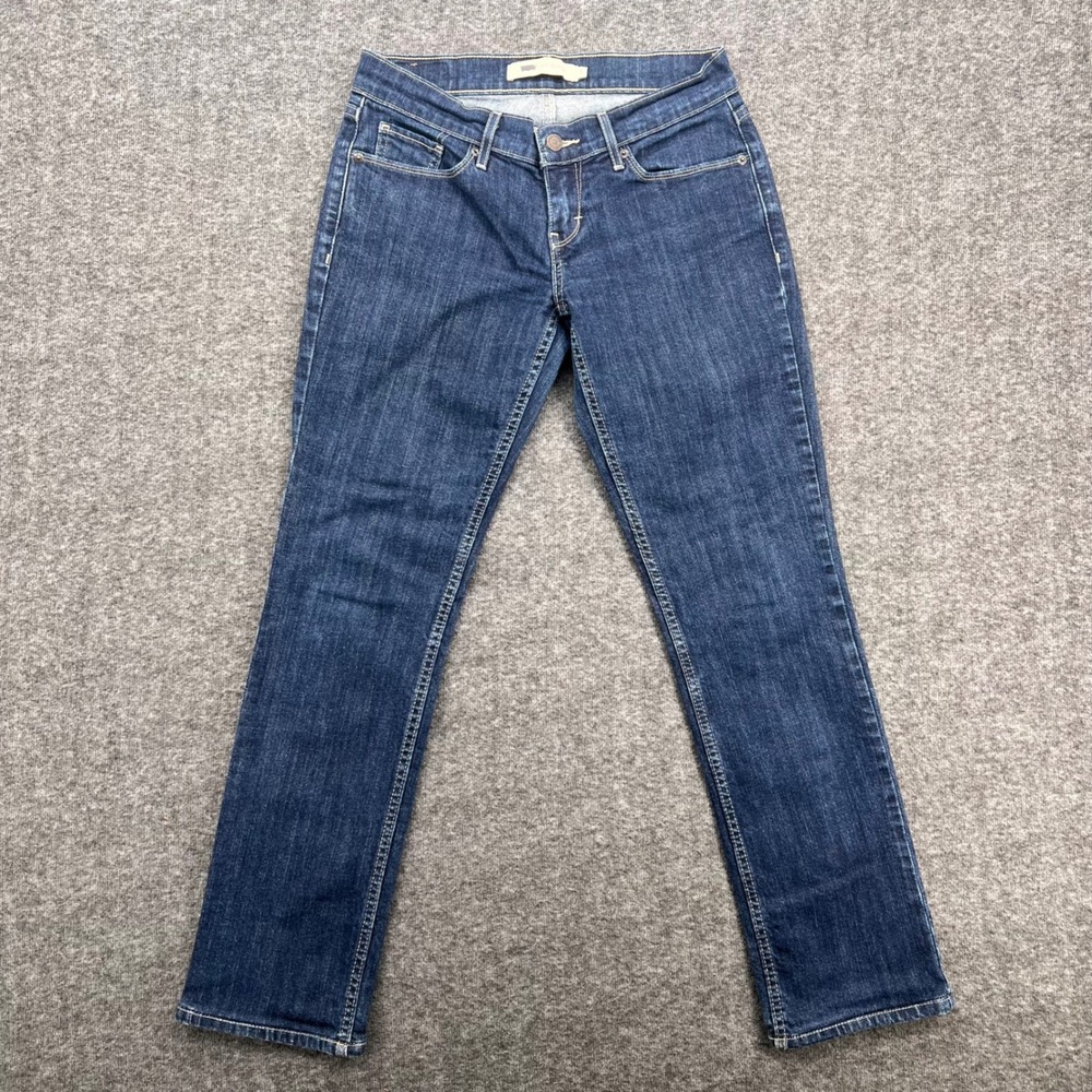 Levis 524 Straight Leg Jeans Womens Size 5 Dark Wash Indigo Denim Mid Rise